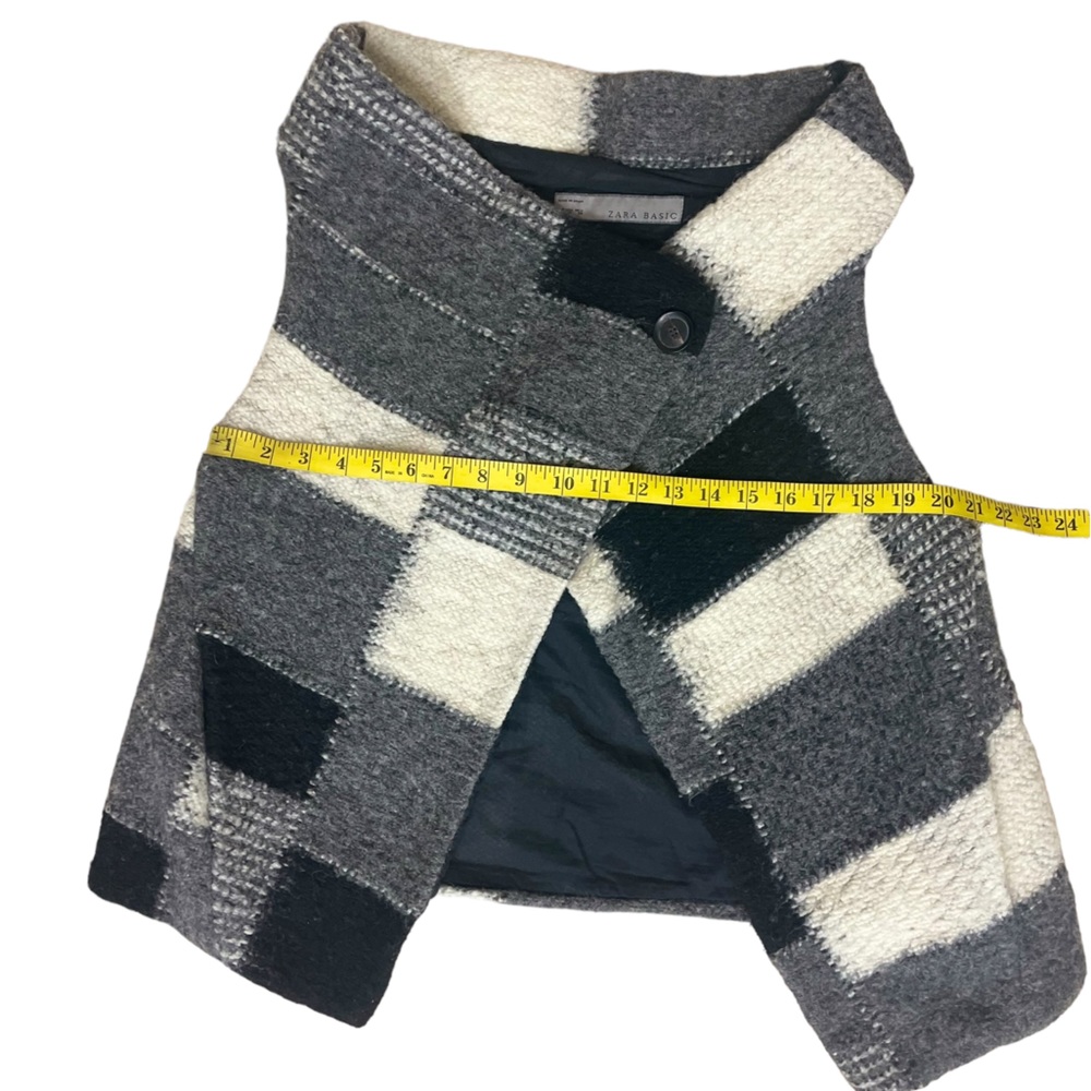 EUC Zara Basic Wool Blend Patchwork Vest - image 4